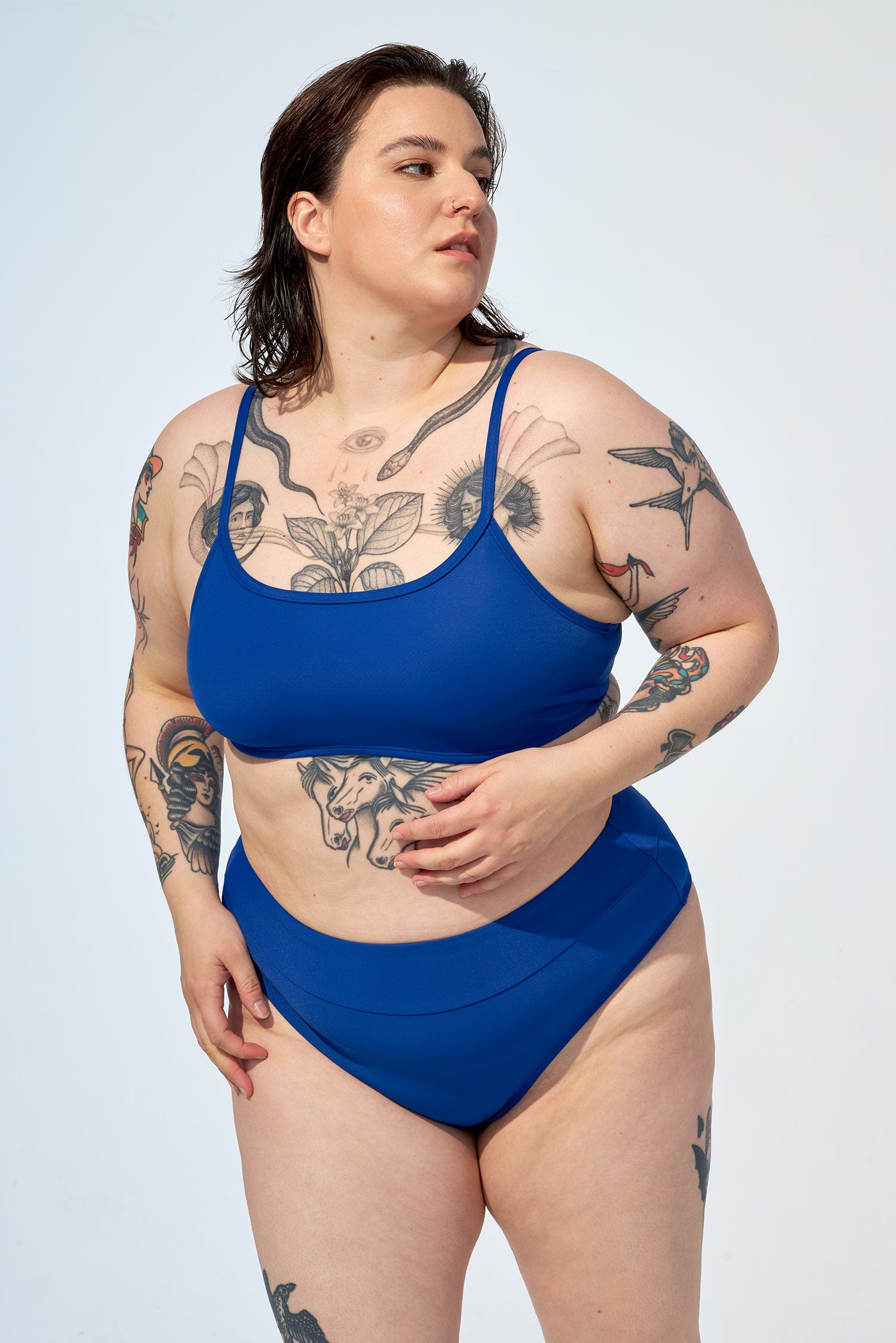 ANALIE – High waist bikini bottom in Navy blue