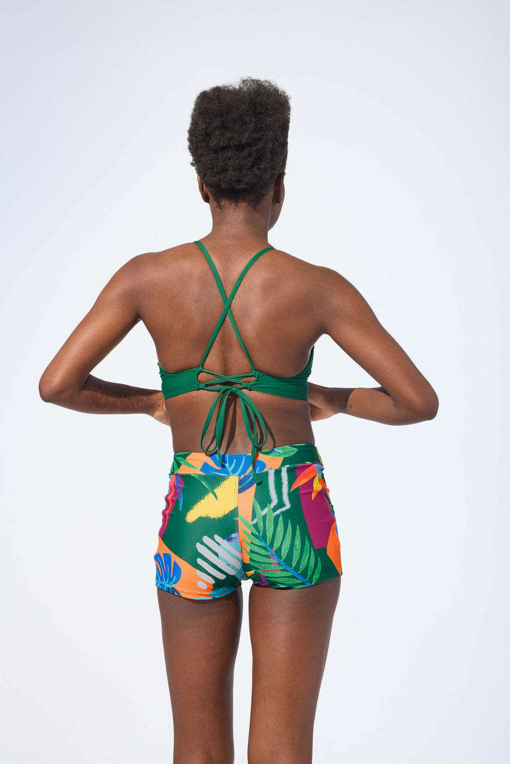 KAMALA - Bikini top in Forest green