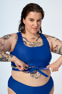 GENEVIEVE - Bikini top in Print oscar and Navy blue