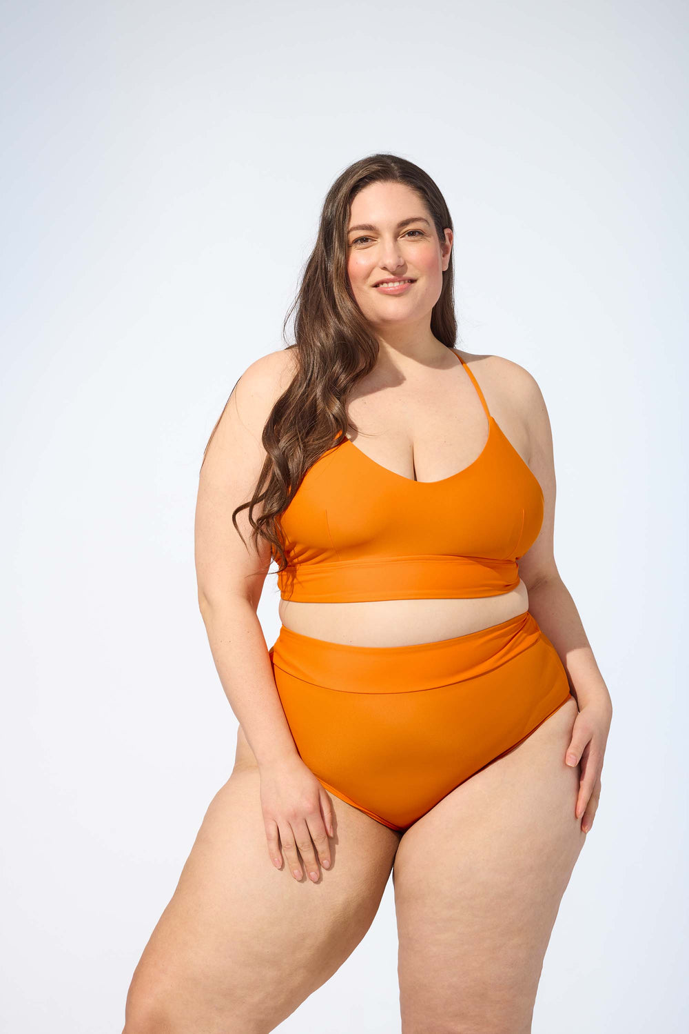 ANALIE – High waist bikini bottom in Pumpkin orange