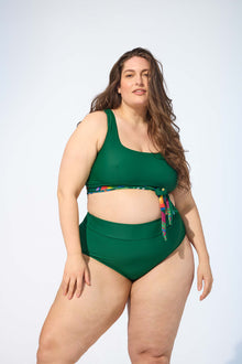 ANALIE – High waist bikini bottom in Forest green