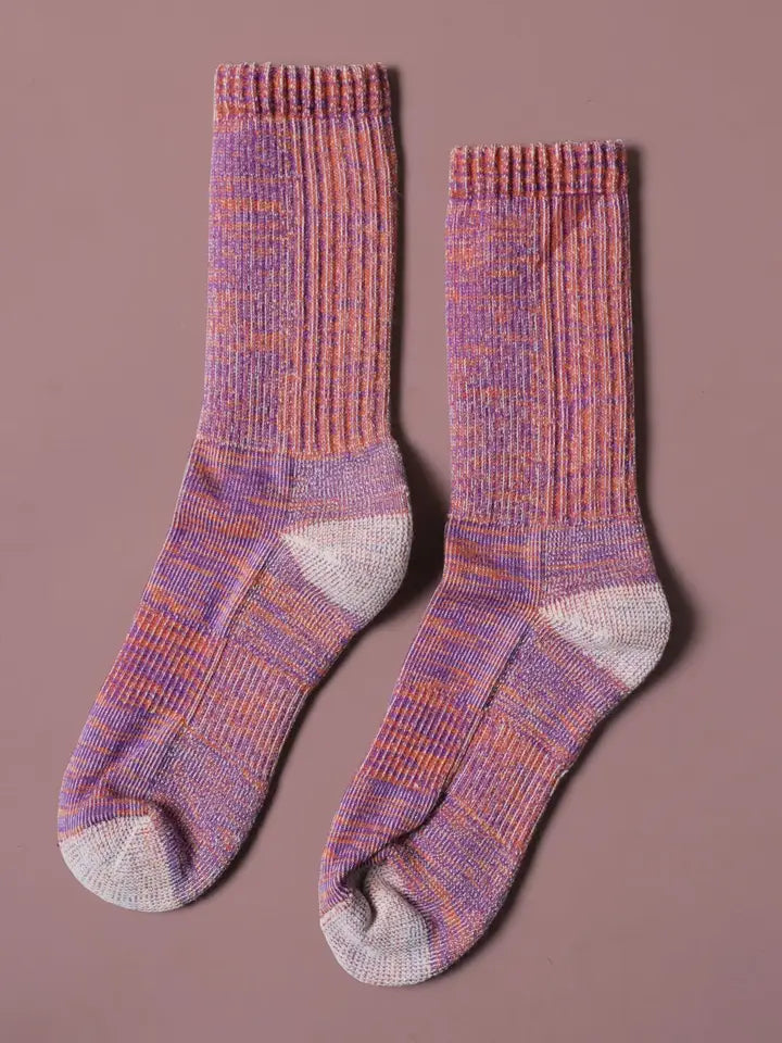 MUTTONHEAD - Merino Mountain Hiking Socks - Orange/purple