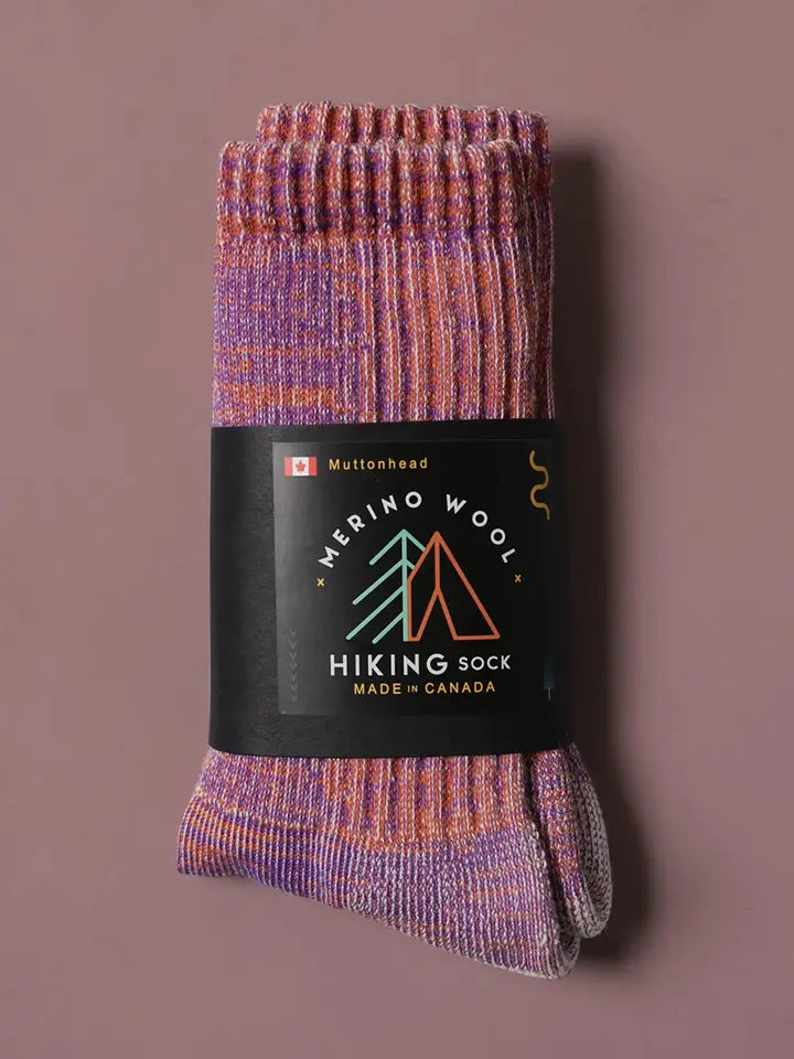 MUTTONHEAD - Merino Mountain Hiking Socks - Orange/purple