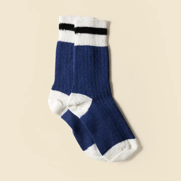 MUTTONHEAD-Mountain Socks - Navy Black Stripe