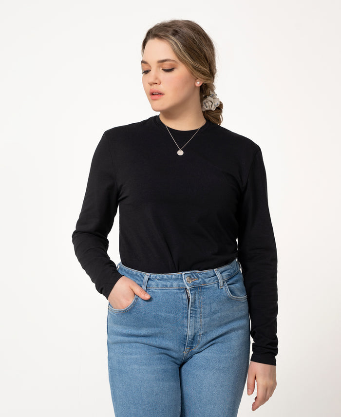 Gaia & Dubos - Organic cotton boyfriend long-sleeve shirt - black