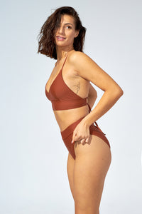 KAMALA - Bikini top in Chocolate brown - Selfish swimwear Top