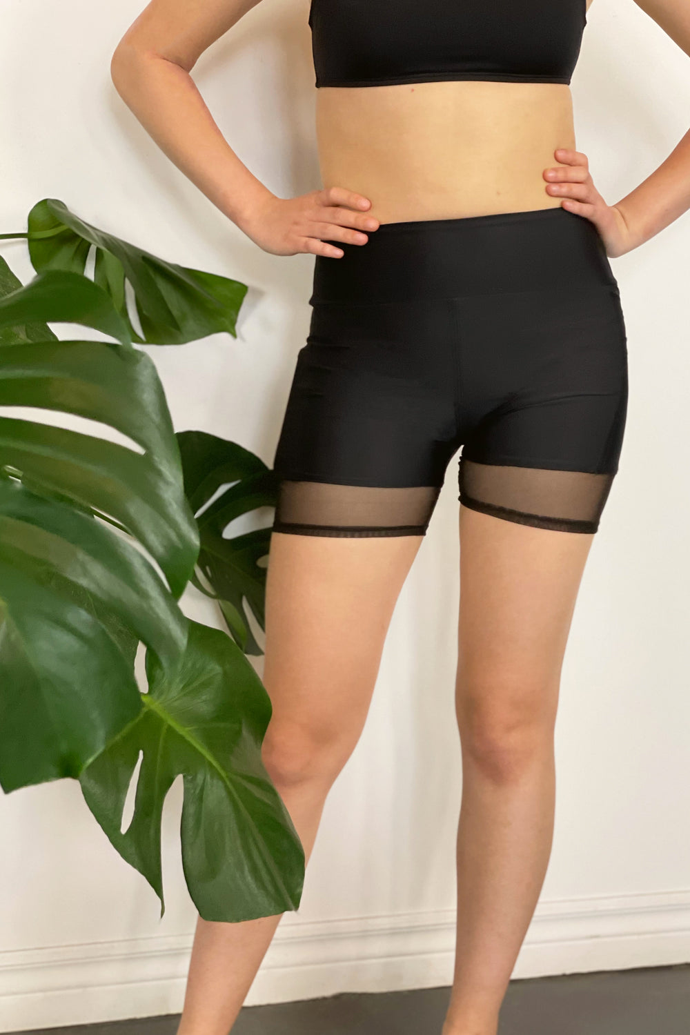 Short shorts – Black and mesh - Selfish swimwear Bottom