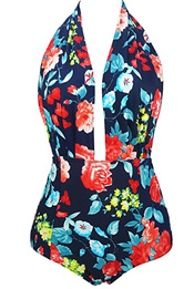 retro floral bathing suit